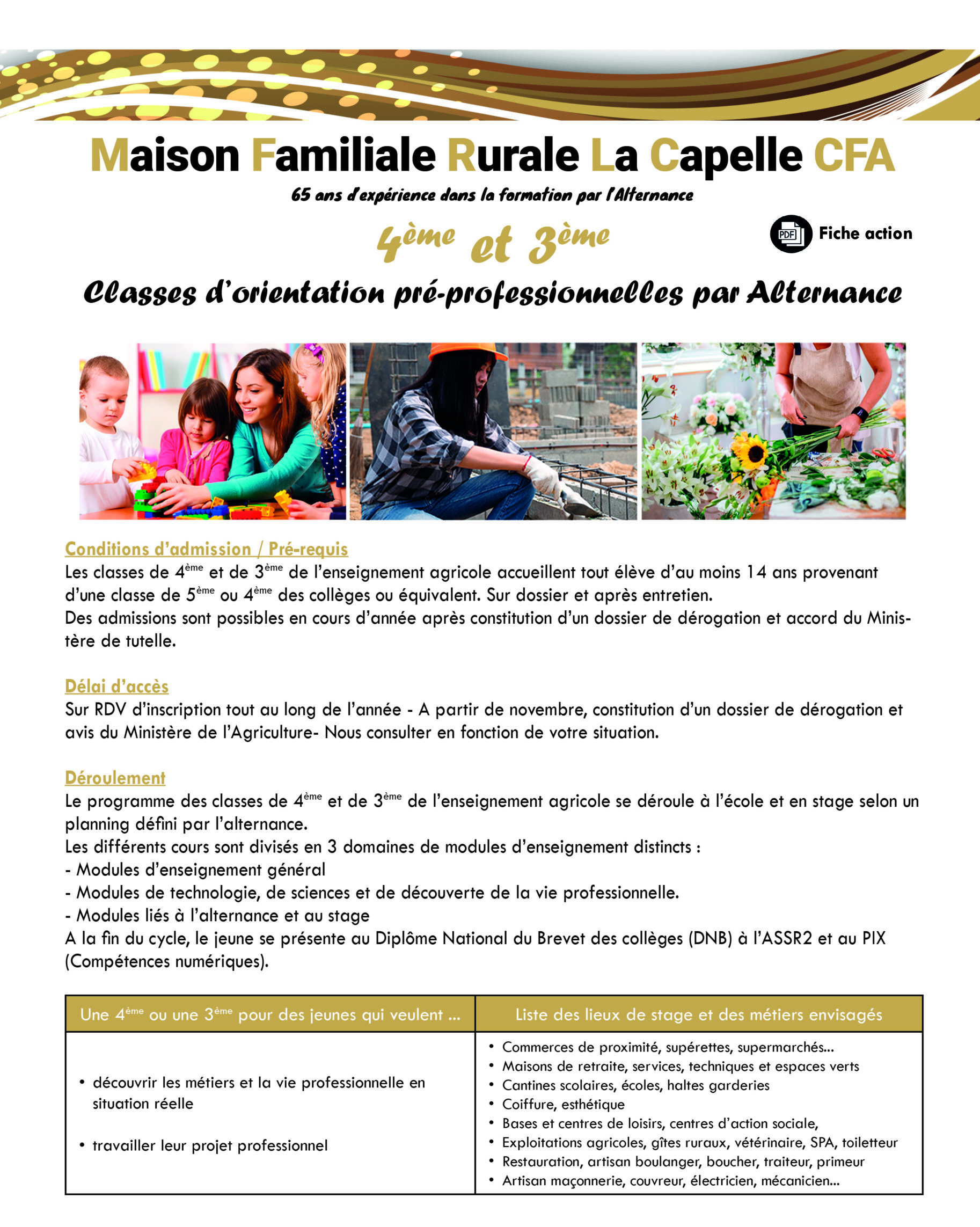 Fiche formation 4eme 3eme