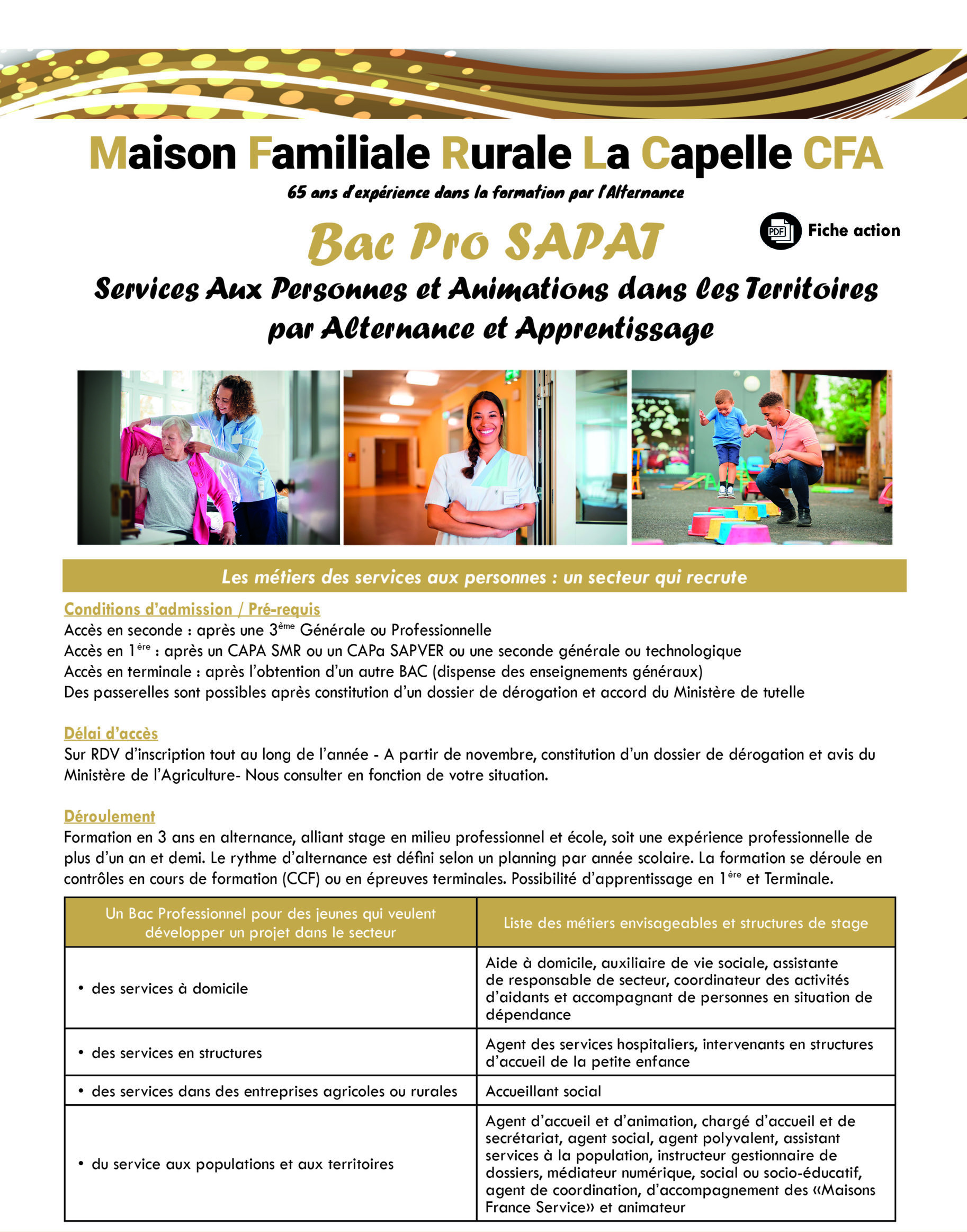 Fiche formation Bac pro SAPAT