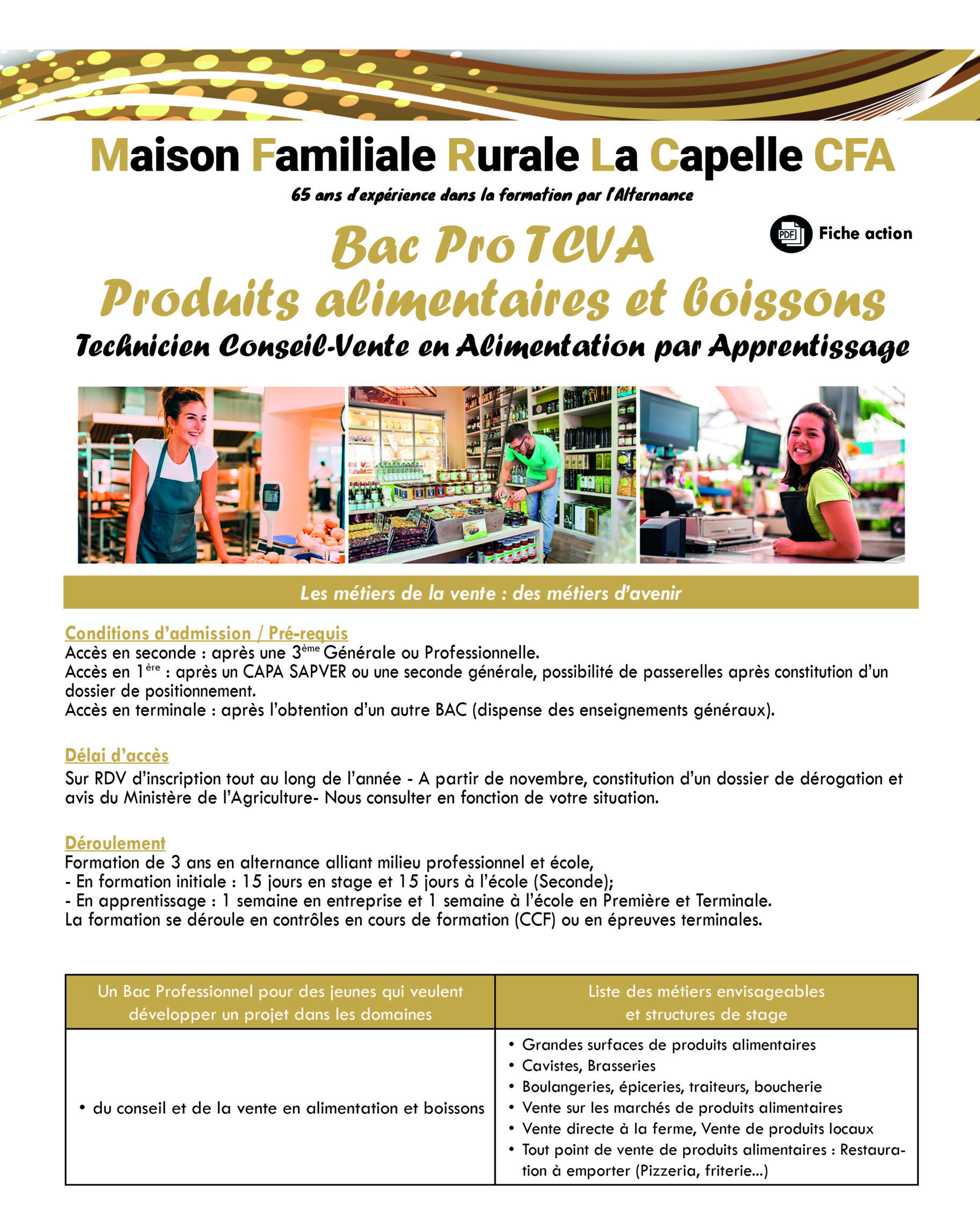 Fiche formation bac pro TCVA